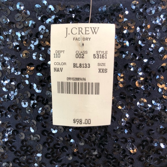J.Crew Navy Sequin Top Size XXS - Picture 2 of 6